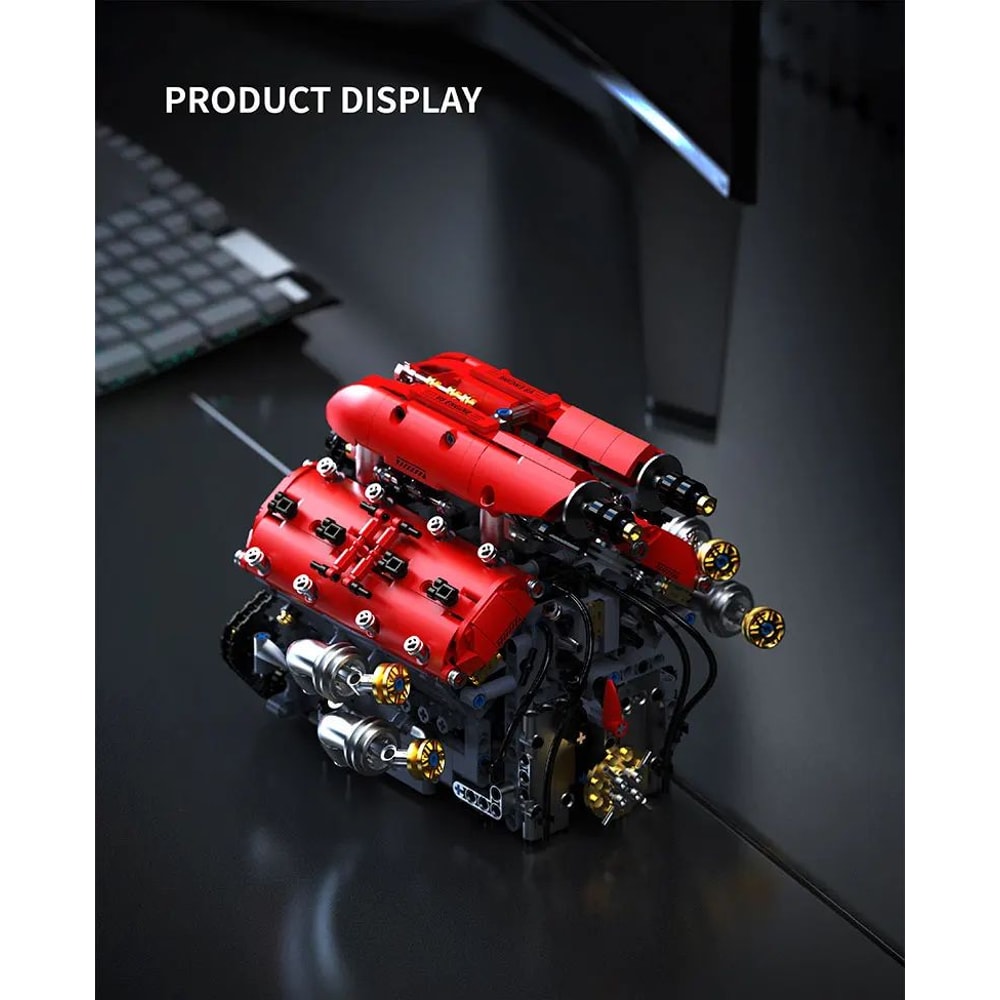 Motorized V8 Engine Building Block Set 7