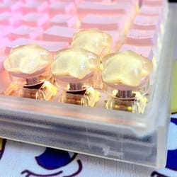 cute star translucent keycaps set for mechanical keyboard