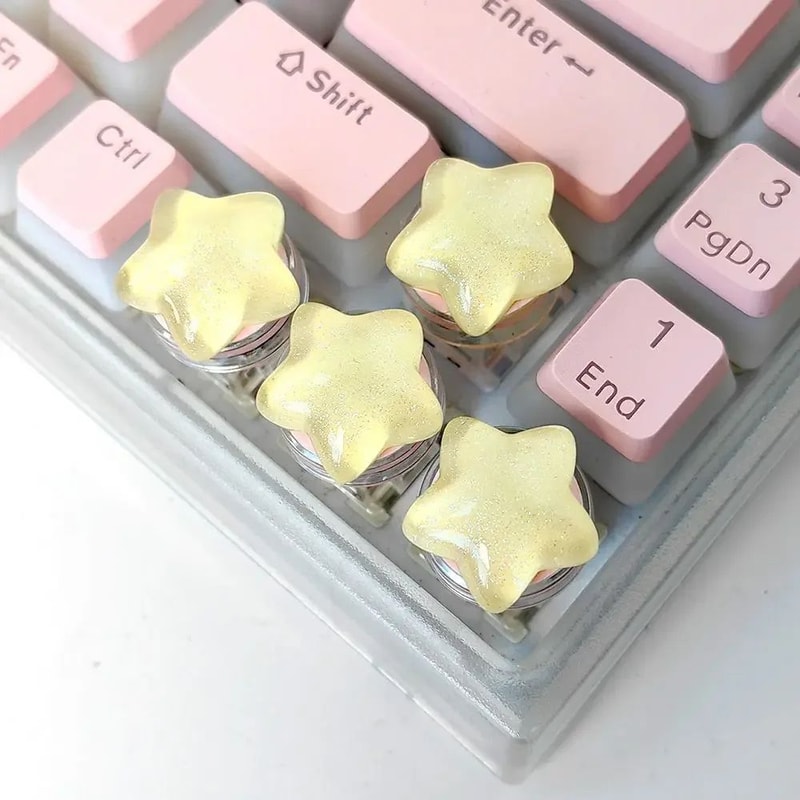 Cute Star Translucent Keycaps Set For Mechanical Keyboard 5