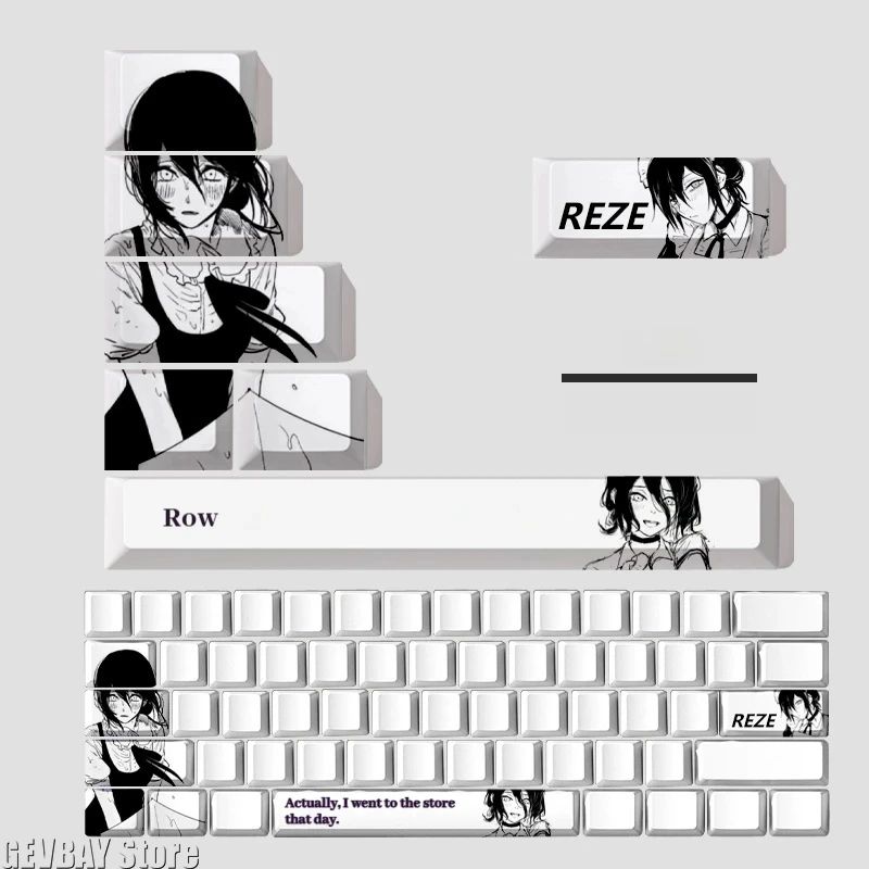 Reze Anime Theme PBT Keycaps For Mechanical Keyboard 0
