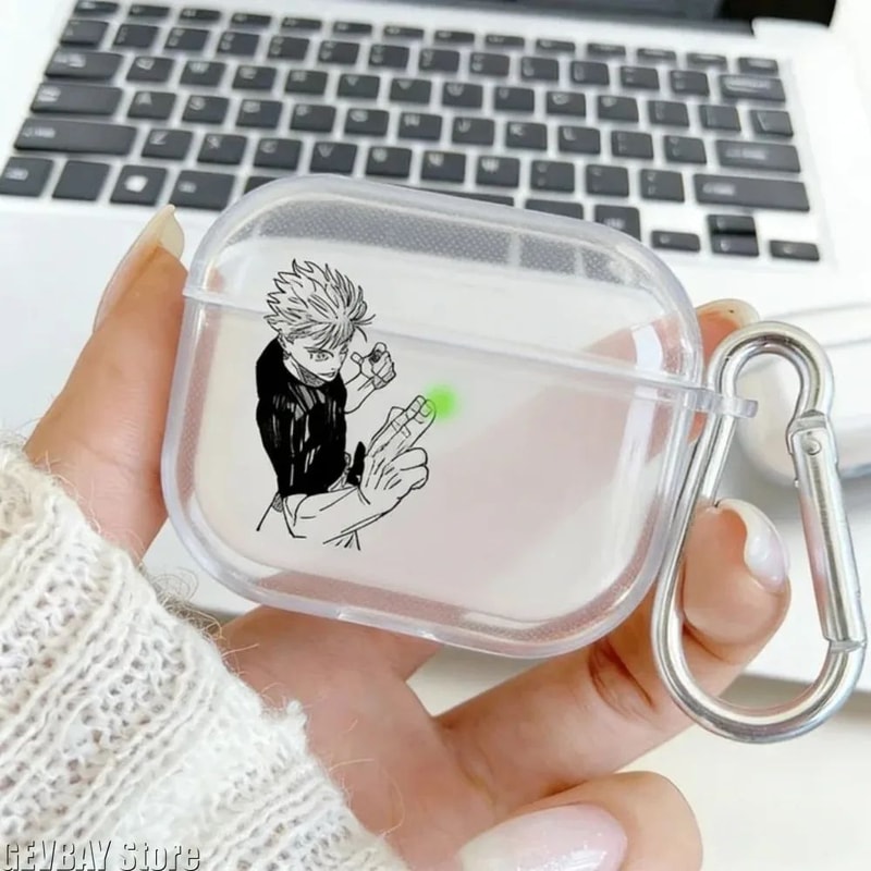 Gojo Satoru Transparent AirPods Case Anime Cover 1