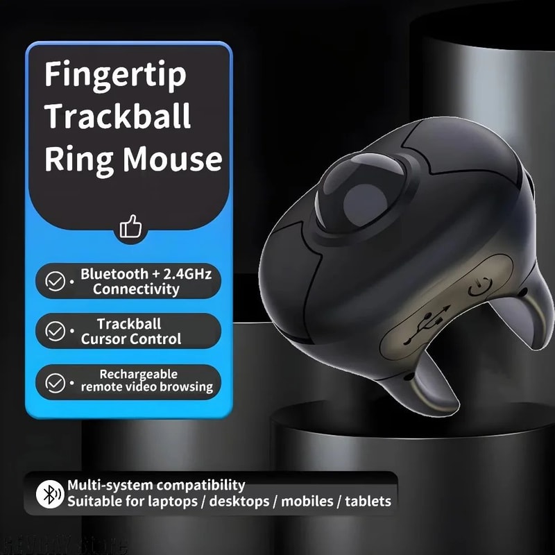 Trackball Finger Ring Mouse Wireless Controller 1