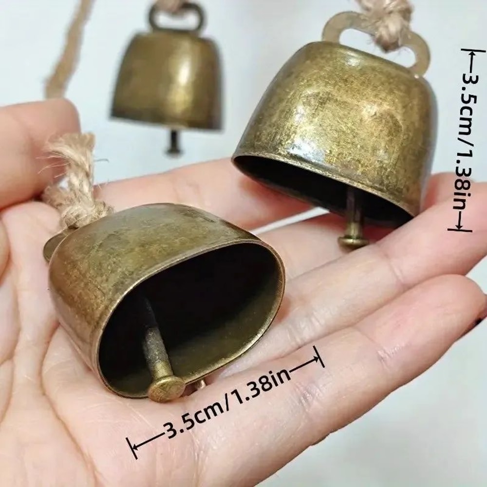 Rustic Cow And Sheep Jingle Bells Set 4