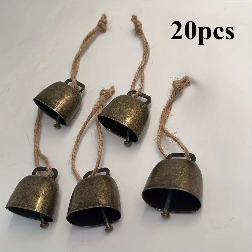 Rustic Cow And Sheep Jingle Bells Set 8