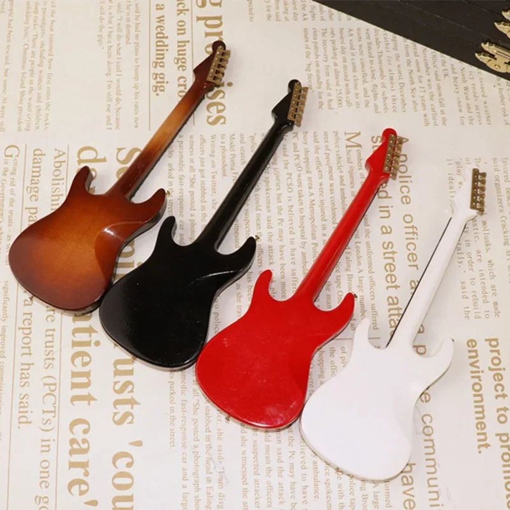 Mini Wooden Electric Guitar Decor 2