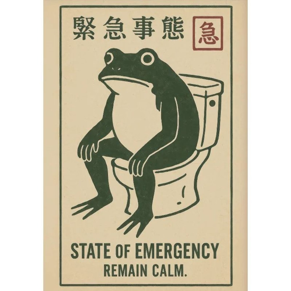 Retro Japanese Frog Bathtub Wall Art 8