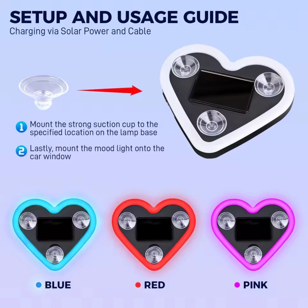 Heart Shape LED Car Ambient Light 7