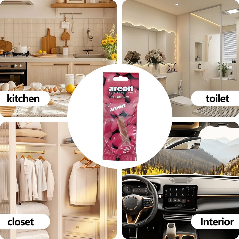 Bubble Gum Scent Hanging Car Air Freshener Set 7