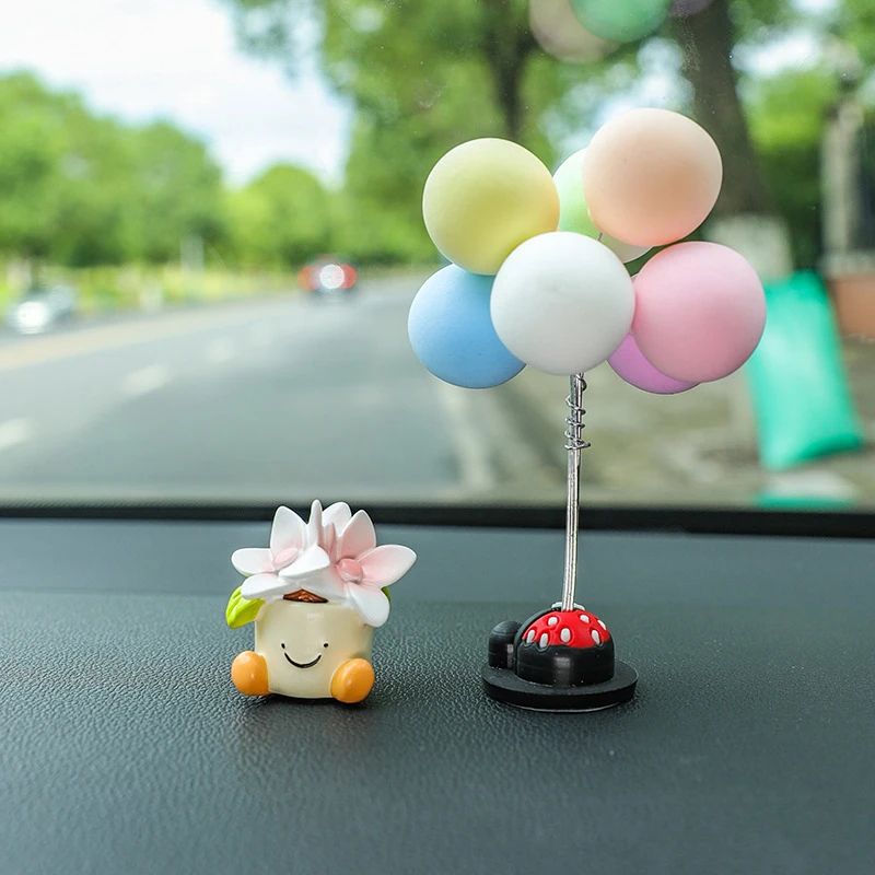 Cute Flower Pot Elf Car Dashboard Decor 2