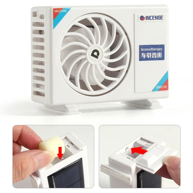 Solar Powered Car Air Vent Fan Decor 3