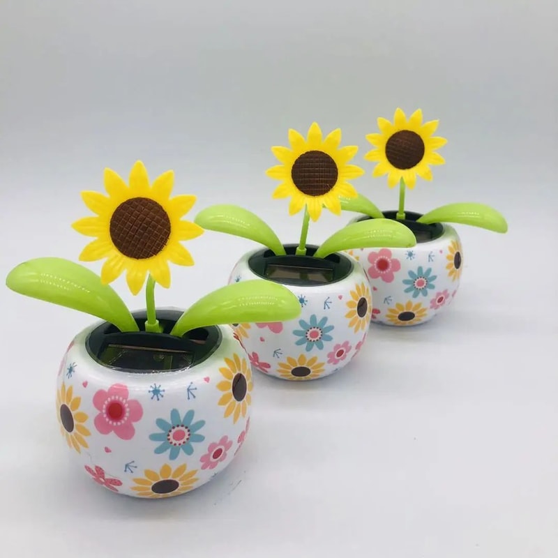 Solar Powered Sunflower Bee Car Ornament 5