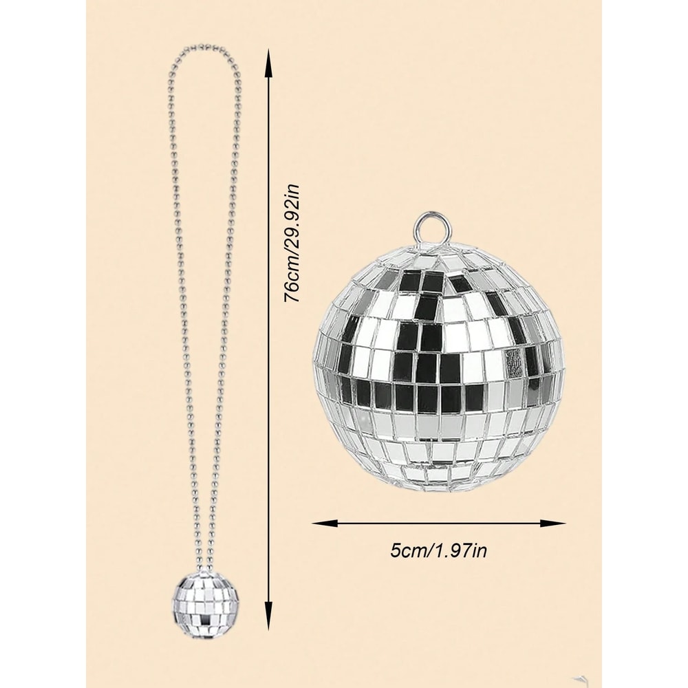 Sparkling Disco Ball Car Mirror Ornament 4pcs 5