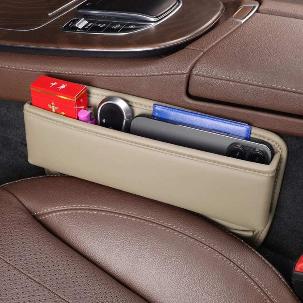 Leather Car Seat Gap Organizer Pocket 5
