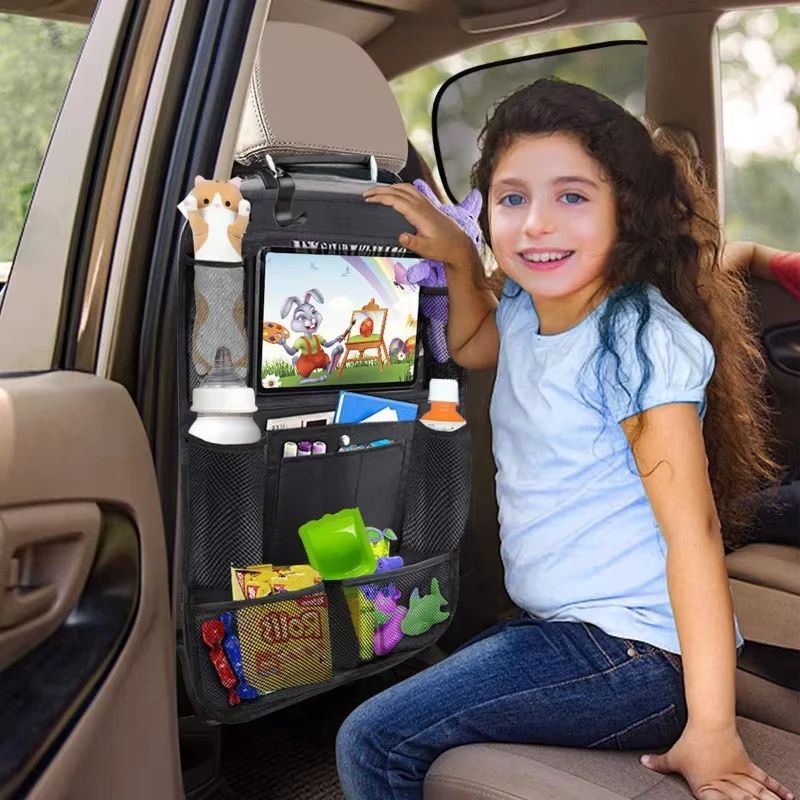 Car Backseat Organizer With Tablet Holder And Storage Pockets 3
