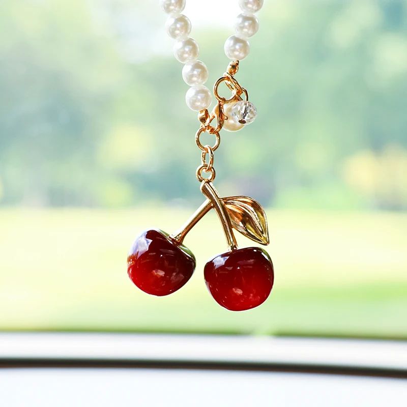 Cute Cherry Car Rearview Mirror Hanging Pendant 0
