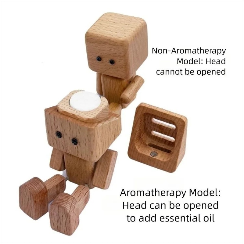 Mini Shaking Wooden Man Magnetic Car Air Freshener Holder 4