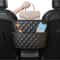 Large Capacity Car Middle Seat Storage Net Leather Organizer Bag 7