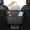 Large Capacity Car Middle Seat Storage Net Leather Organizer Bag 7