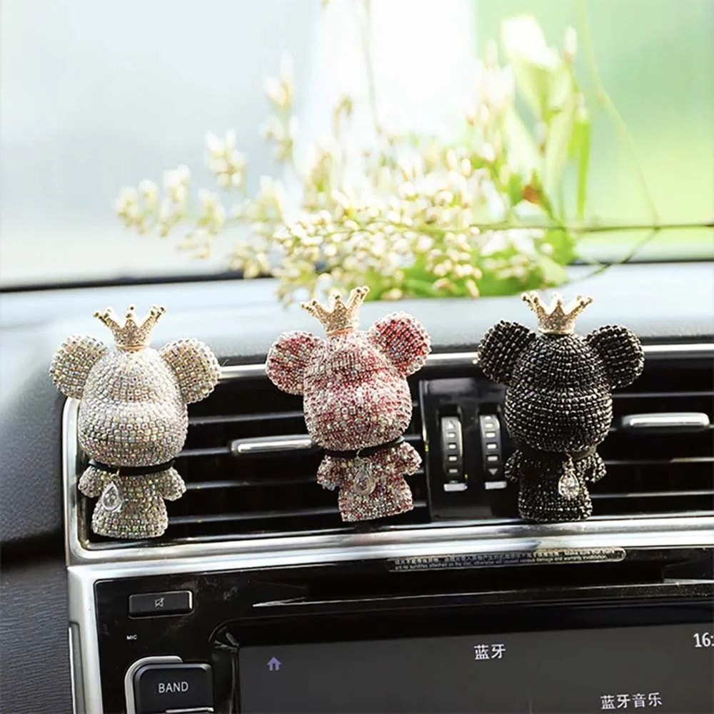 Cute Crown Diamond Bear Car Air Freshener Vent Clip 6
