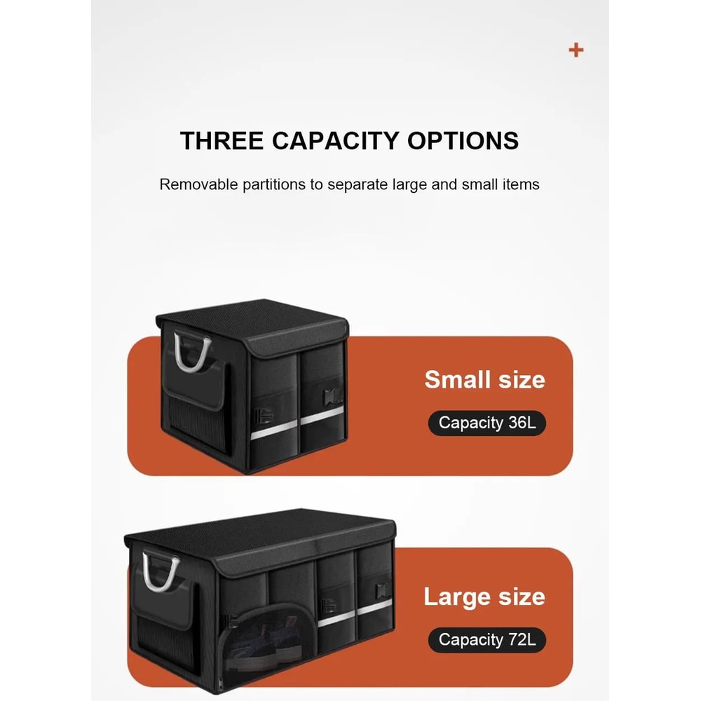 SEAMETAL Foldable Waterproof Car Trunk Storage Organizer 110L 6