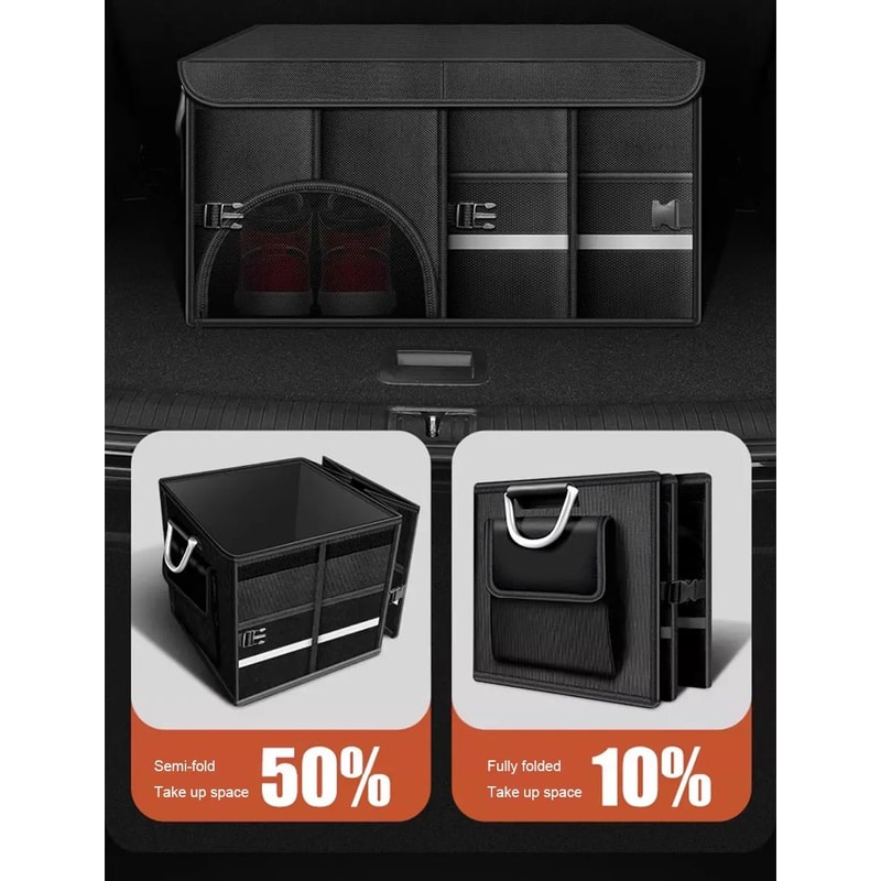 SEAMETAL Foldable Waterproof Car Trunk Storage Organizer 110L 7