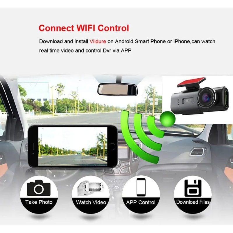 4K UHD Dash Cam With WiFi GPS And Night Vision 8