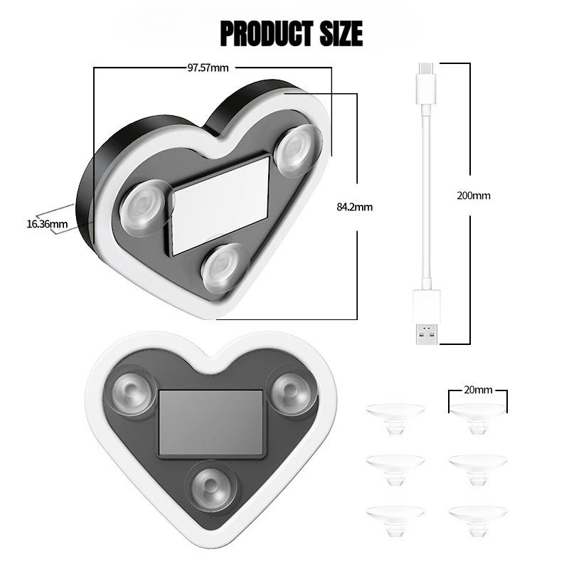 Solar LED Heart Neon Car Window Light 4