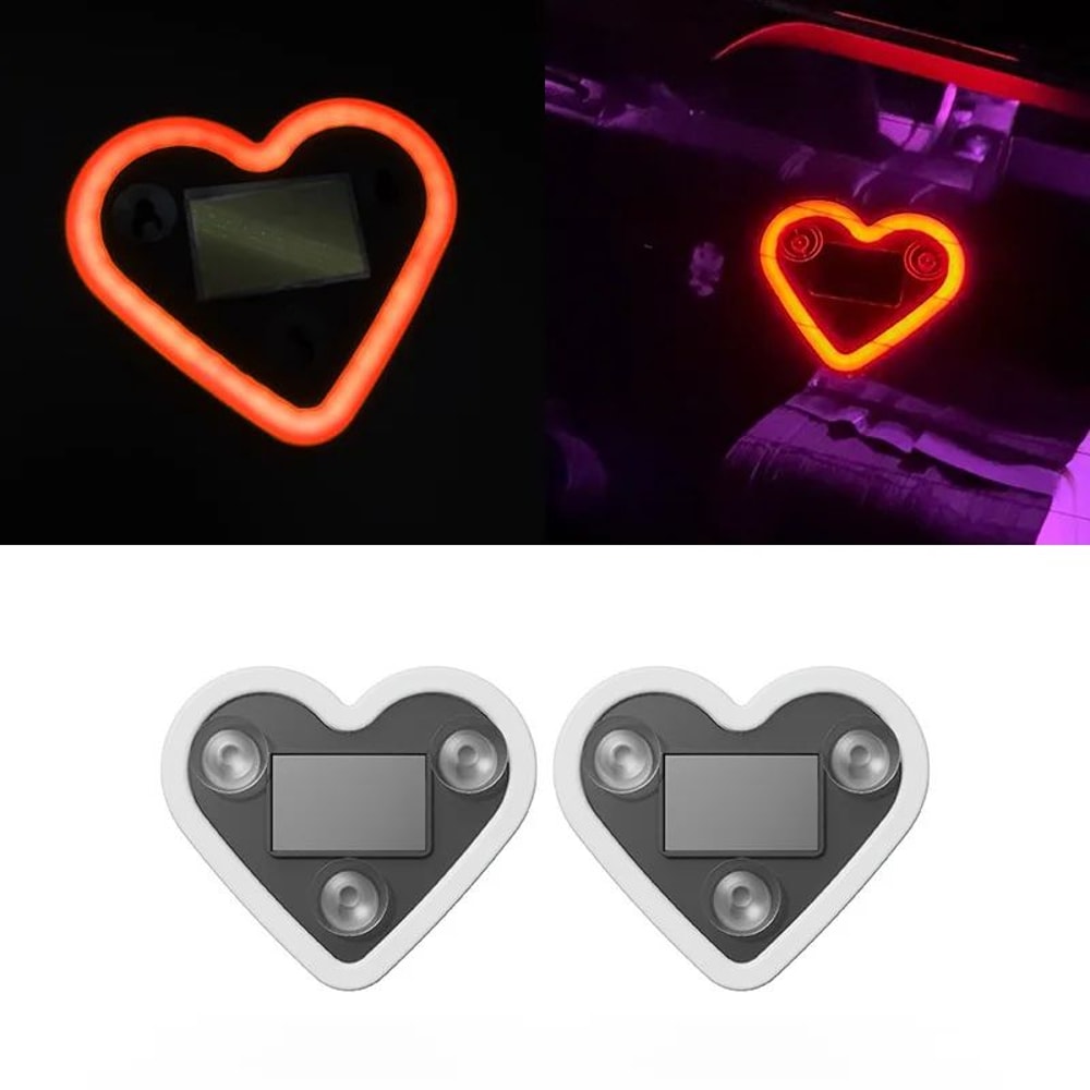 Solar LED Heart Neon Car Window Light 6