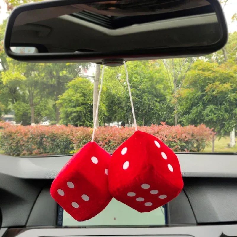 Plush Velvet Hanging Dice Car Decor 2