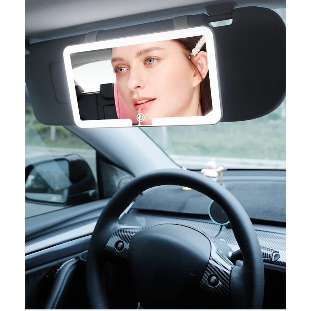 LED Rechargeable Car Sun Visor Makeup Mirror 6