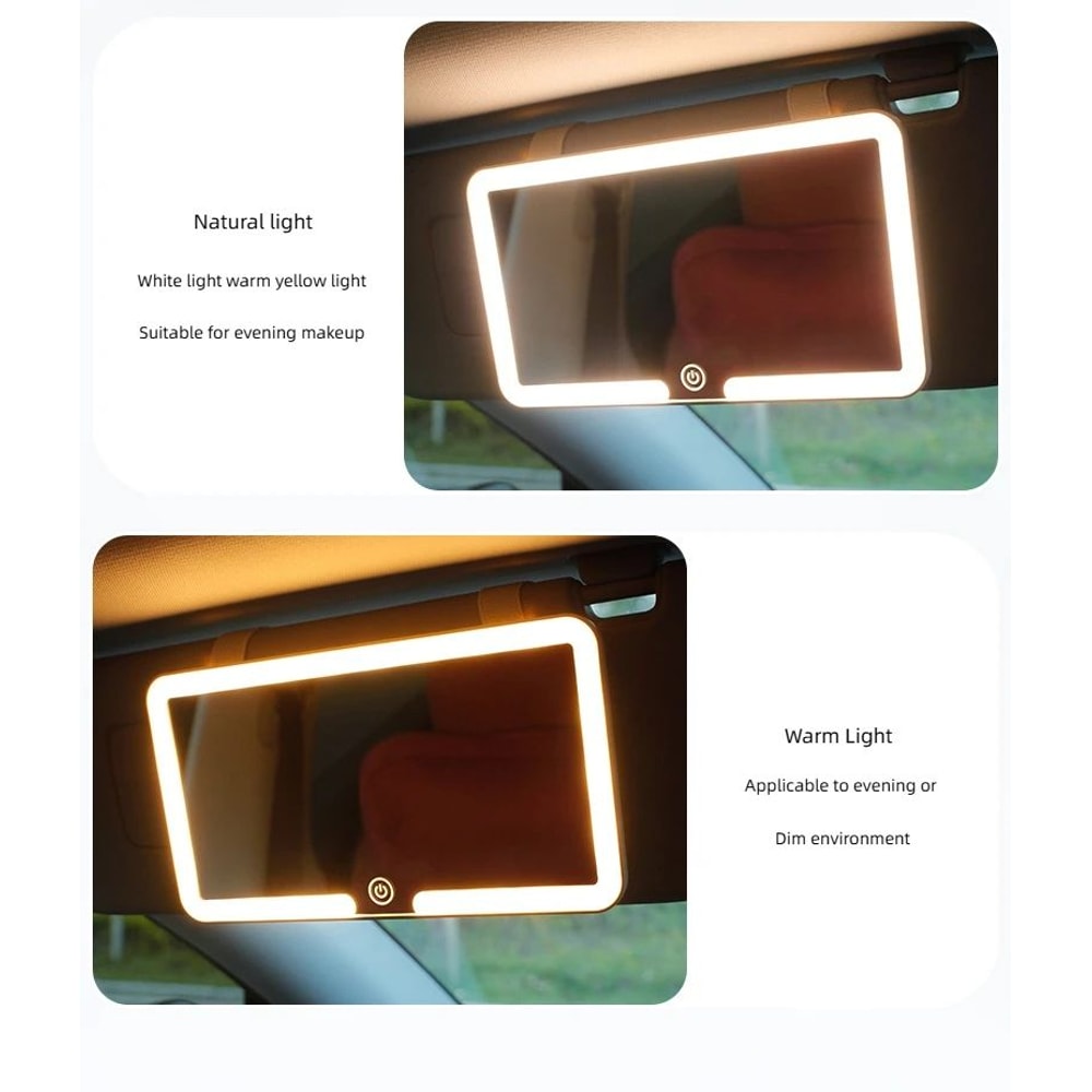 LED Rechargeable Car Sun Visor Makeup Mirror 8
