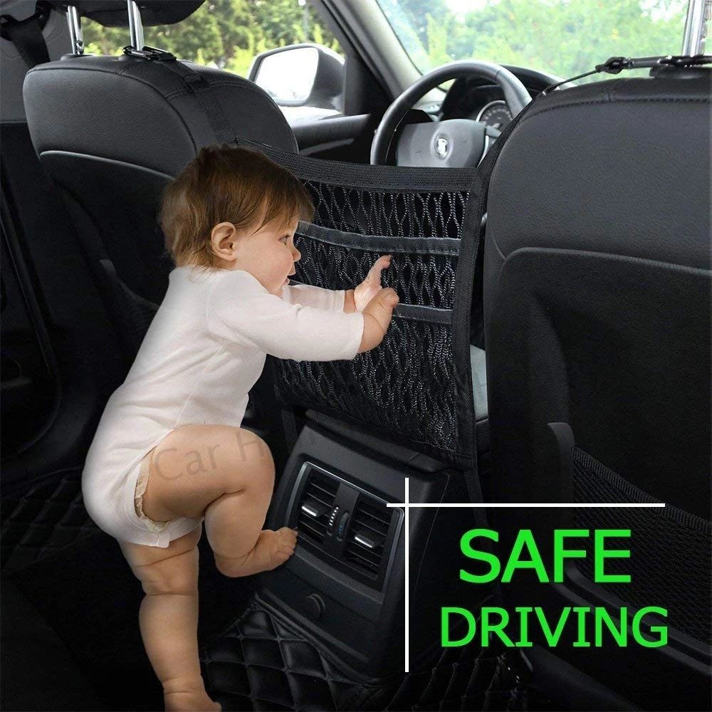 3 Layer Car Seat Back Mesh Storage Organizer 1