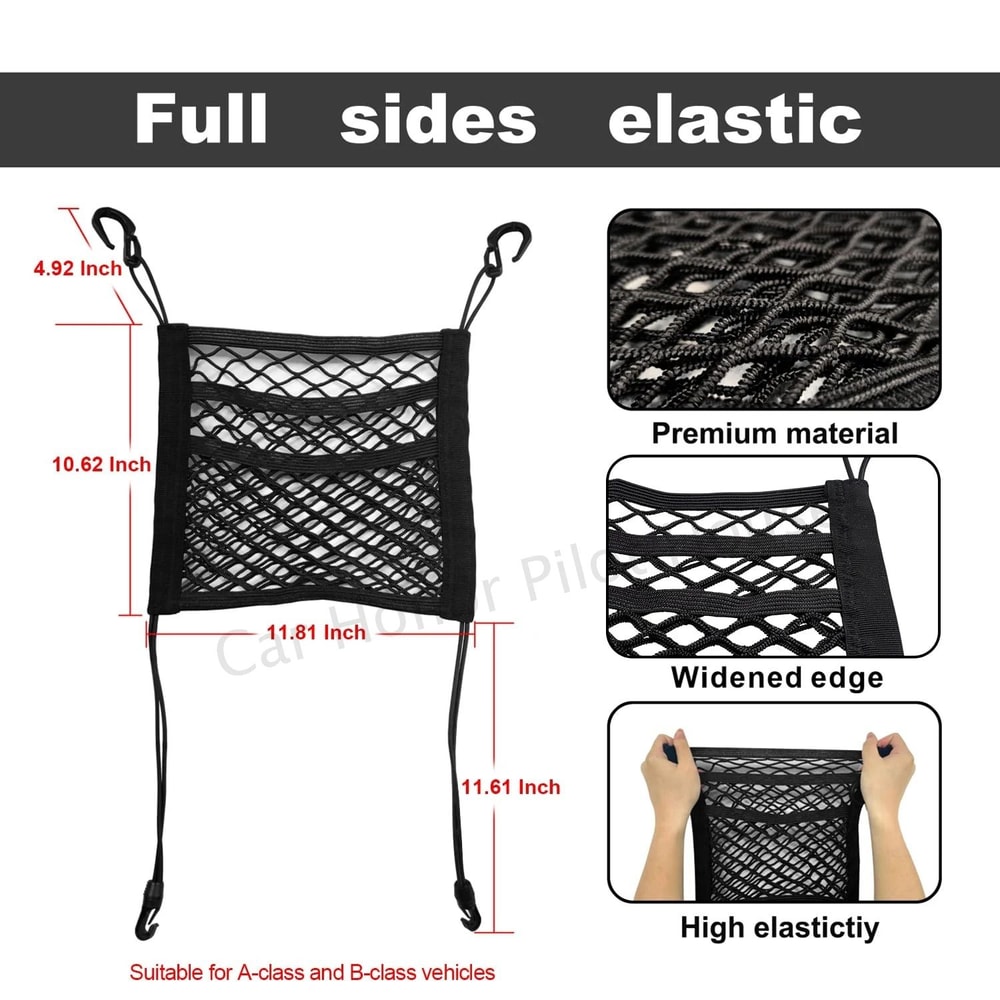 3 Layer Car Seat Back Mesh Storage Organizer 5