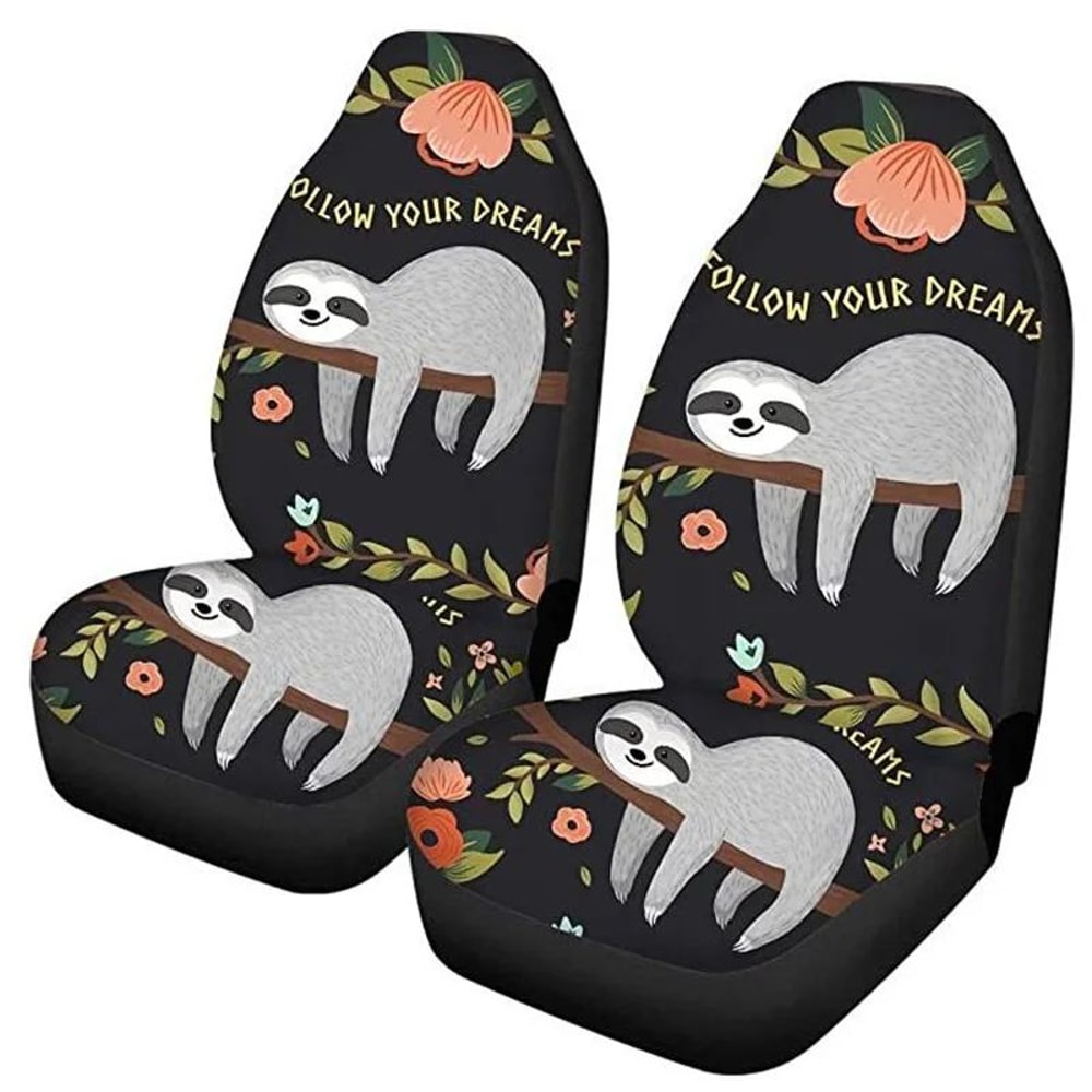 Universal Washable Polyester Car Front Seat Covers Set 9