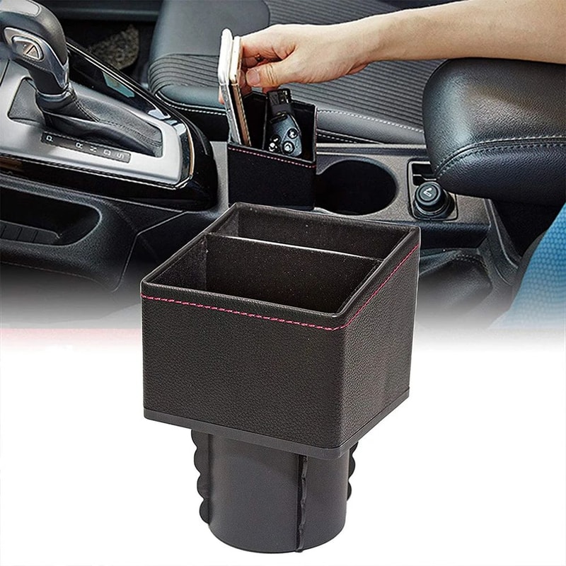 PU Leather Car Center Console Storage Box Organizer 0