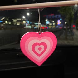 y2k pink heart rainbow scent hanging air freshener