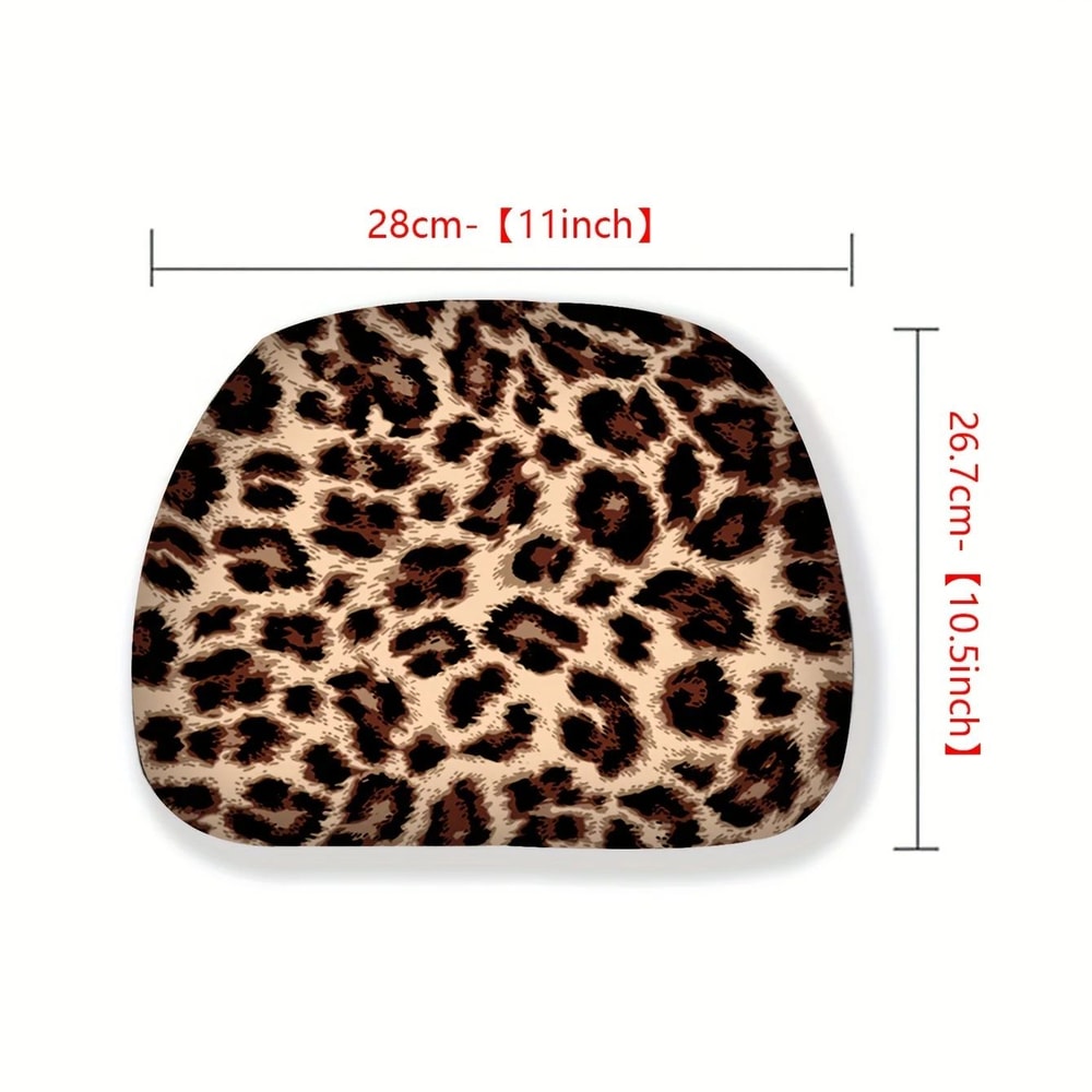 Leopard Print Car Headrest Cover Set 2pcs 2