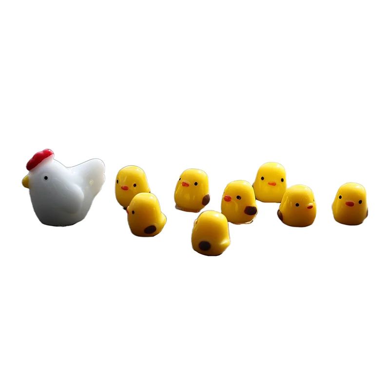 Cute Mini Chicken Car Dashboard Ornament Set 6Pcs 5
