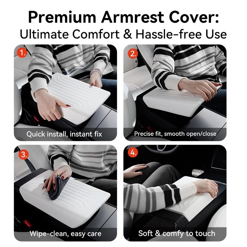 TPE Armrest Cover For Tesla Model 3 And Model Y 5