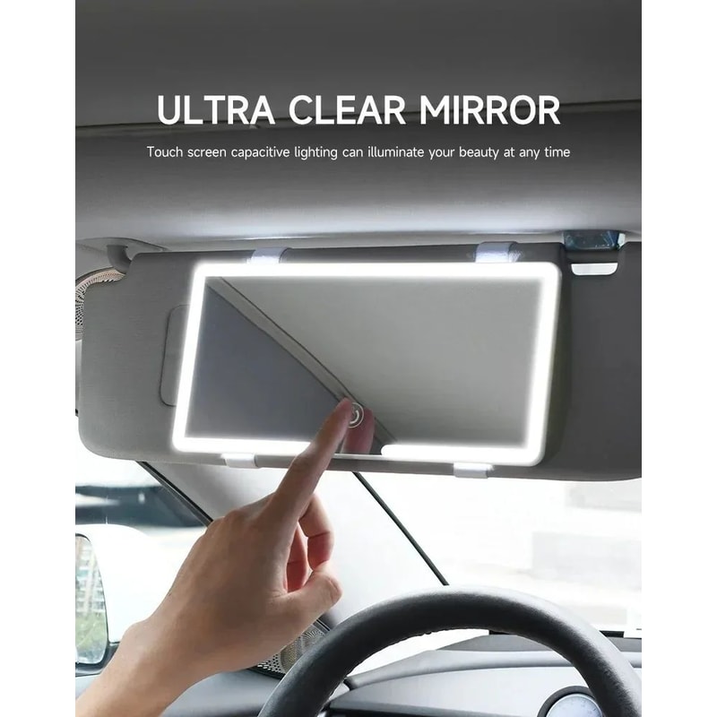 Rechargeable LED Car Sun Visor Makeup Mirror 0