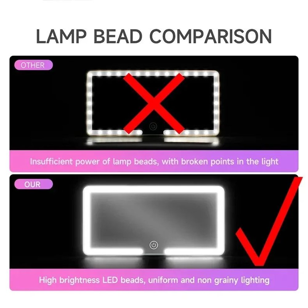 Rechargeable LED Car Sun Visor Makeup Mirror 6