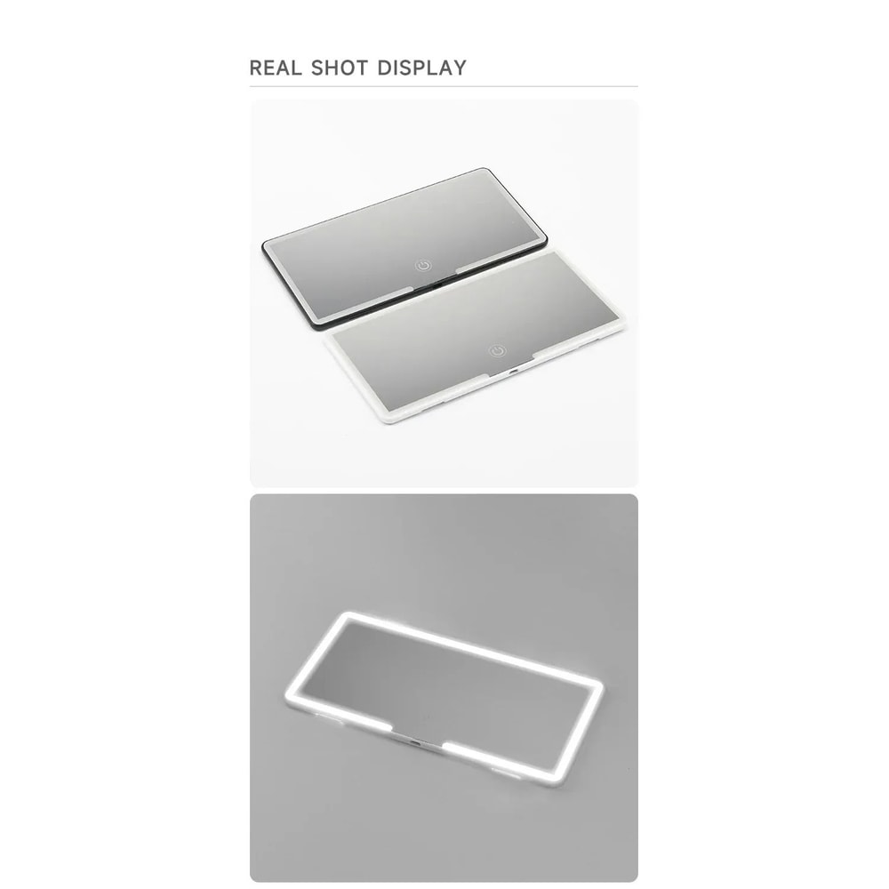 Rechargeable LED Car Sun Visor Makeup Mirror 9