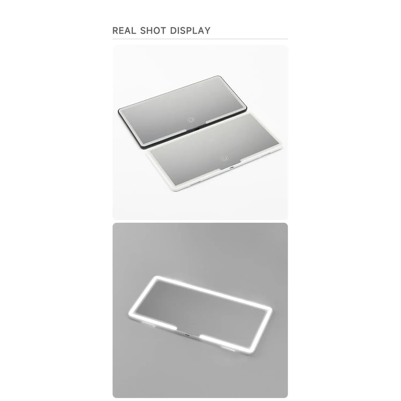 Rechargeable LED Car Sun Visor Makeup Mirror 9