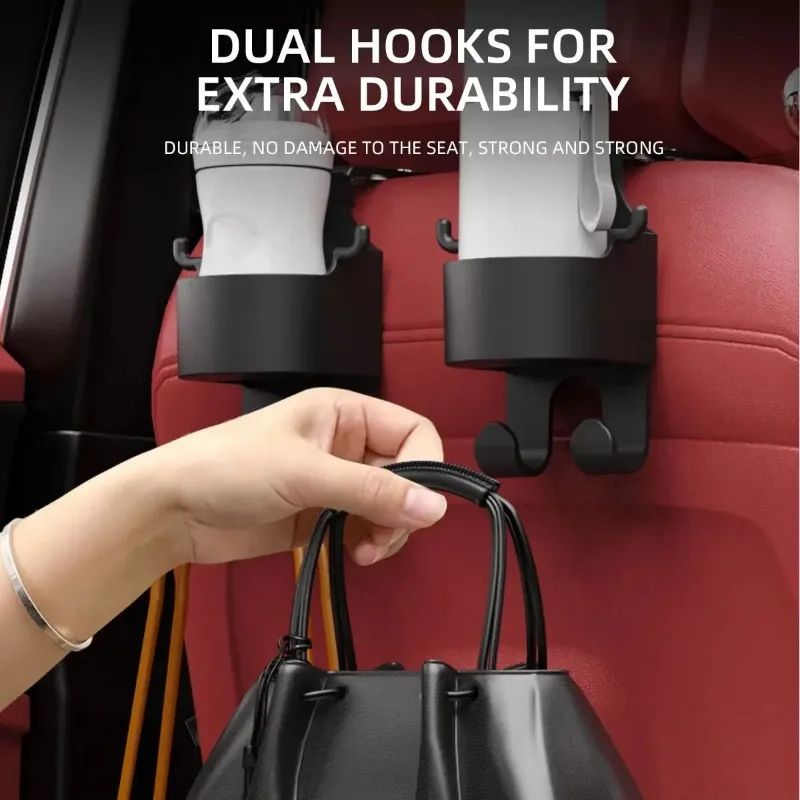 Universal Car Headrest Hook With Cup Holder Organizer 5