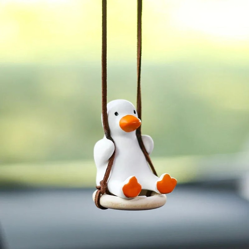 Cool Swing Duck Car Mirror Hanging Ornament 4