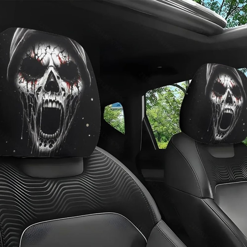 Breathable Elastic Car Seat Headrest Cover 7