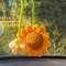 Handmade Woven Sunflower Car Hanging Pendant 2