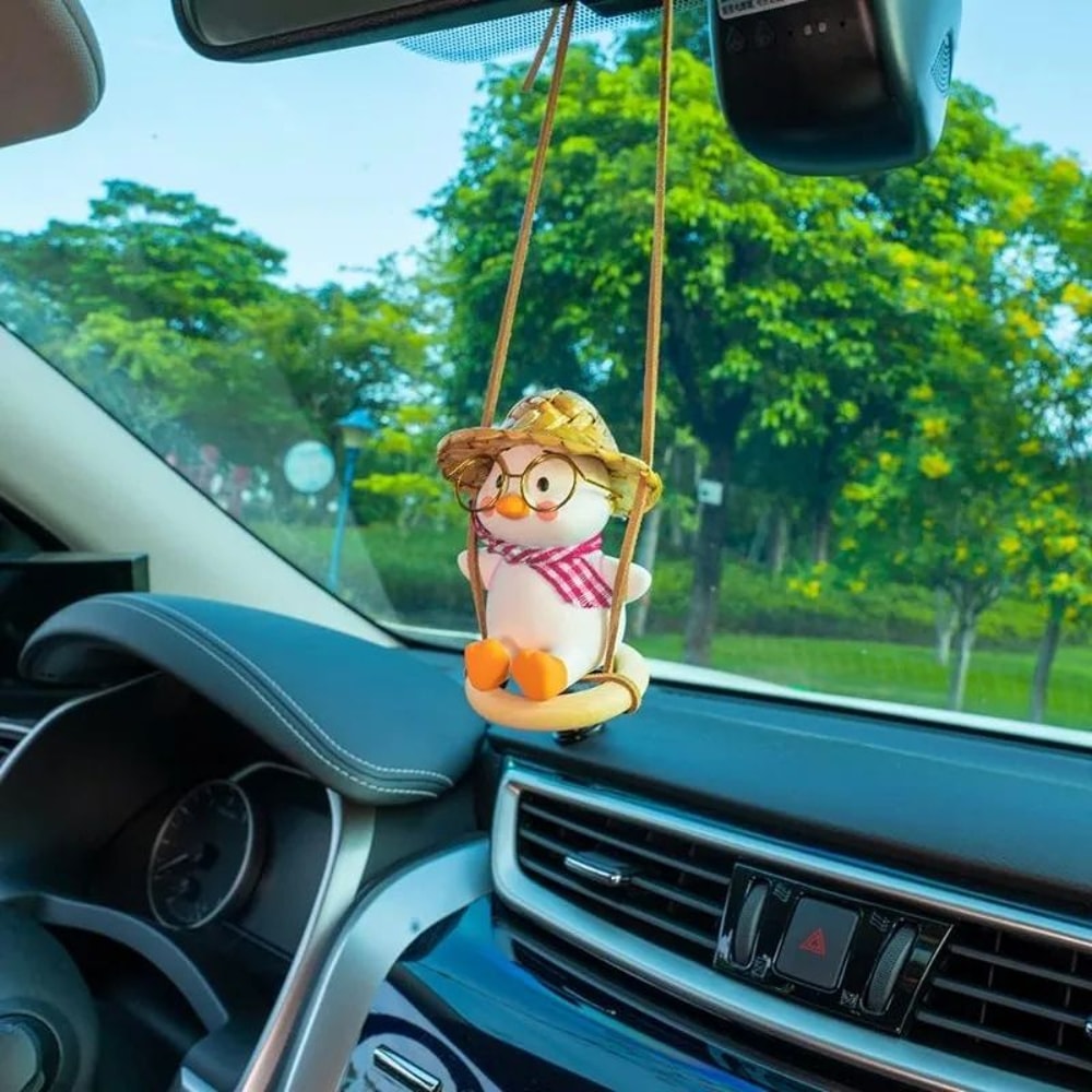 Cute Swing Duck Car Rearview Mirror Pendant 0