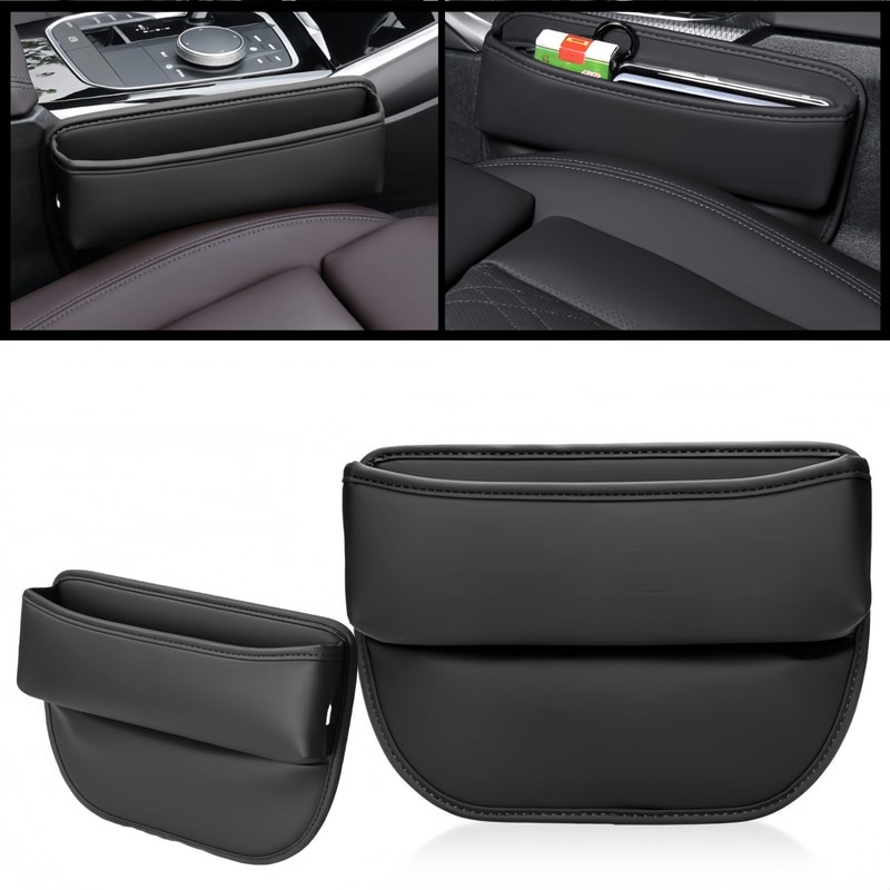 PU Leather Car Seat Gap Organizer Storage Box 0