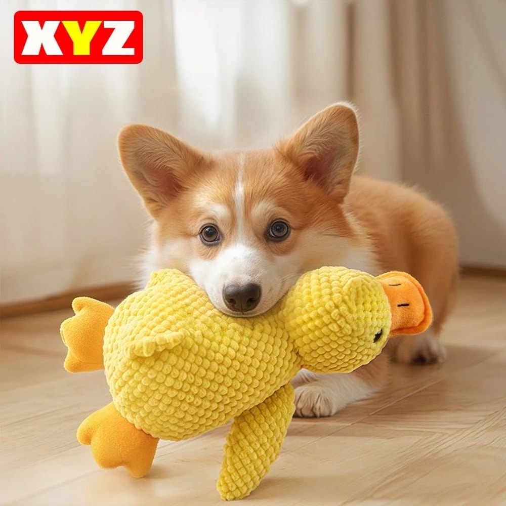 Calming Duck Plush Squeaky Dog Toy 0